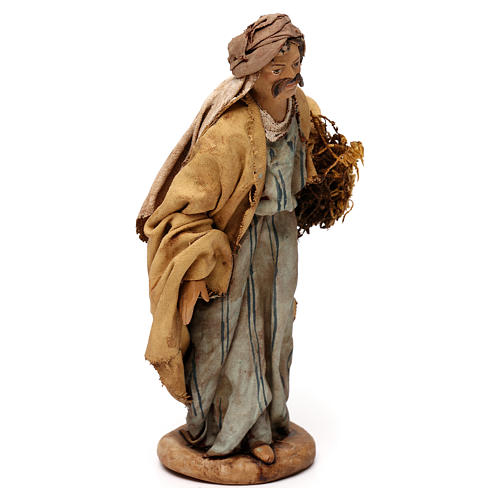 Nativity Scene figurine Man with herbs and straw, Angela Tripi 13 cm 4