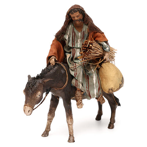 Nativity Scene figurine Man on donkey, Angela Tripi 13 cm 3