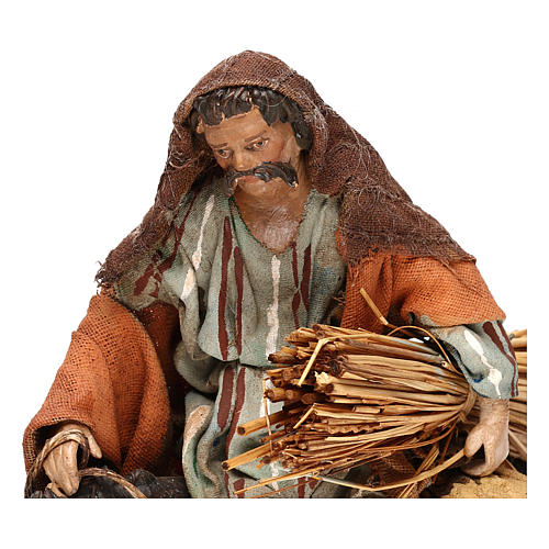 Berger sur âne 13 cm crèche Tripi 2