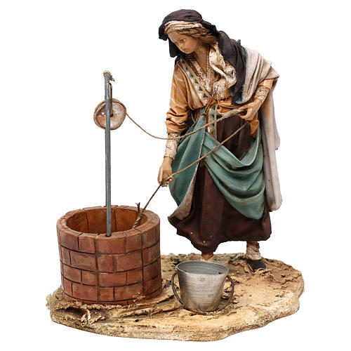 Woman at the water well, 18 cm nativity A. Tripi 1