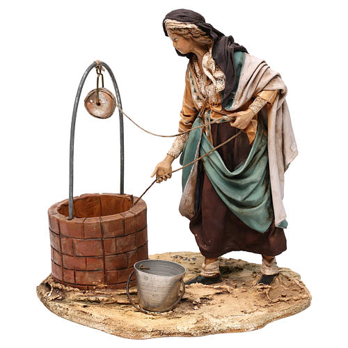 Woman at the water well, 18 cm nativity A. Tripi 3