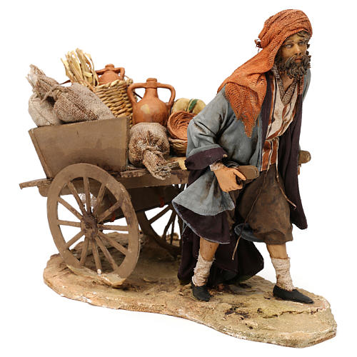 Nativity Scene figurine Man with cart, Angela Tripi 18 cm 1