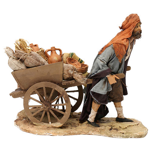 Nativity Scene figurine Man with cart, Angela Tripi 18 cm 3