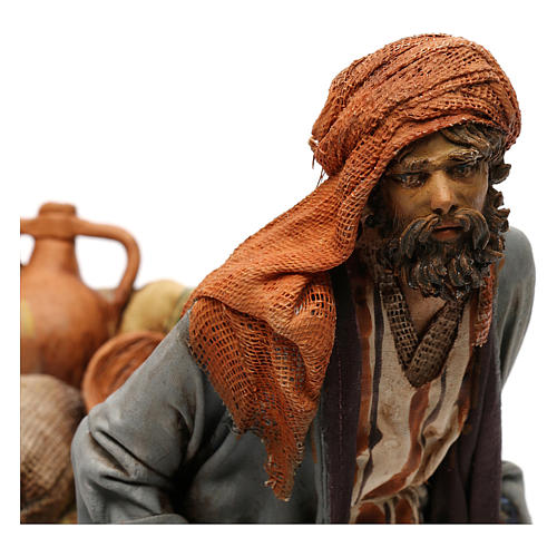 Shepherd with cart, 18 cm nativity Angela Tripi 2