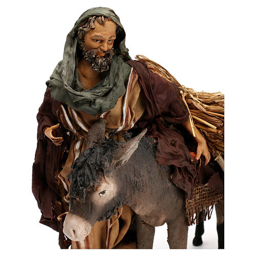 Nativity Scene figurine Man with donkey, Angela Tripi 18 cm 2