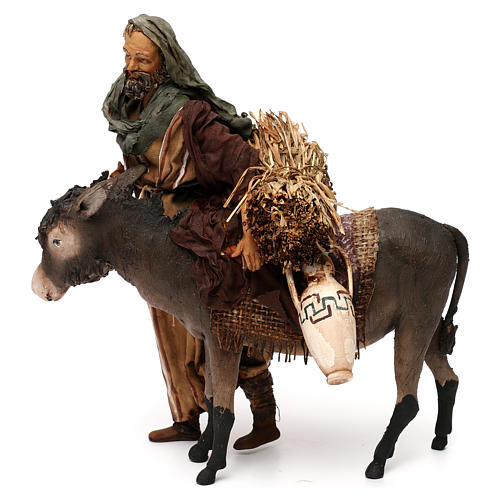 Nativity Scene figurine Man with donkey, Angela Tripi 18 cm 3