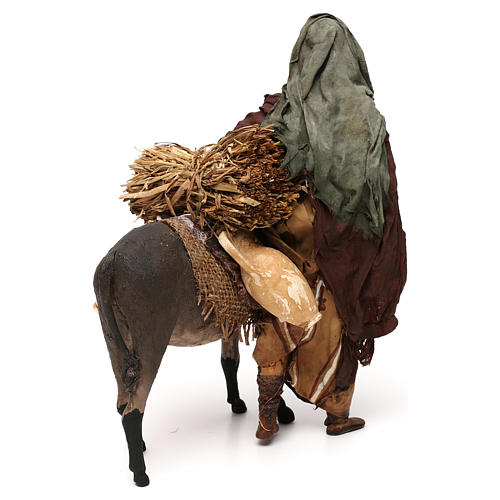 Nativity Scene figurine Man with donkey, Angela Tripi 18 cm 6