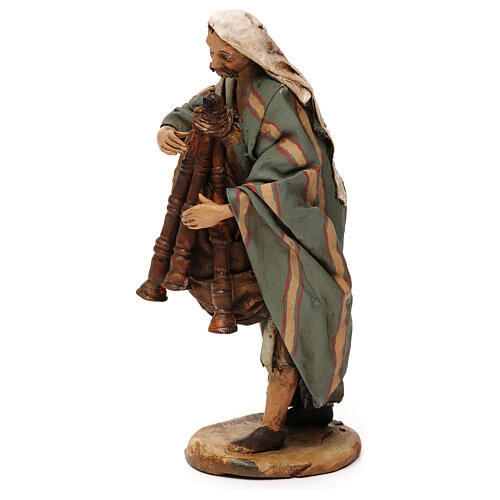 Old bagpiper, 18 cm nativity Angela Tripi 3
