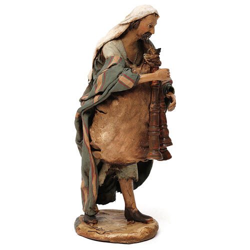 Old bagpiper, 18 cm nativity Angela Tripi 4