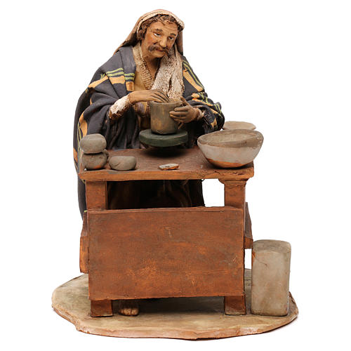 Nativity Scene figurine Man with lathe, Angela Tripi 18 cm 1