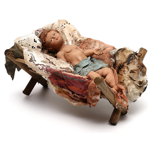 Baby Jesus in manger for 30 cm Nativity scene, Angela Tripi 2