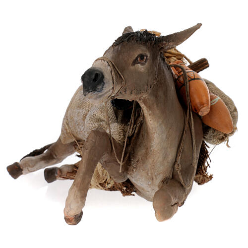 Asino con carico 30 cm presepe Tripi 2