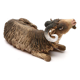 Ziege, liegend, für 18 cm Krippe von Angela Tripi, Terrakotta