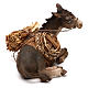 Ruhender Esel mit Last, für 18 cm Krippe von Angela Tripi, Terrakotta s3
