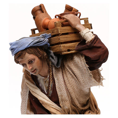 Amphora vendor with crate 30 cm, nativity Tripi 2