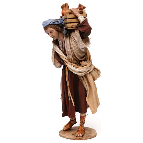 Amphora vendor with crate 30 cm, nativity Tripi 3