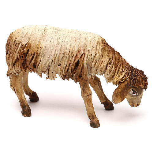 Pecora che bruca terracotta 13 cm presepe Tripi 2