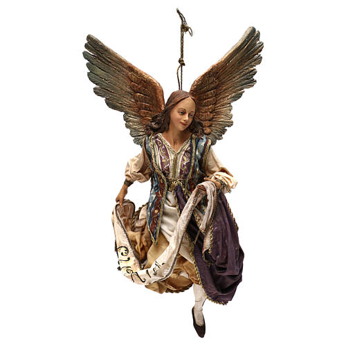 Flying Angel with Gloria banner for 30 cm Nativity scene, Angela Tripi 1