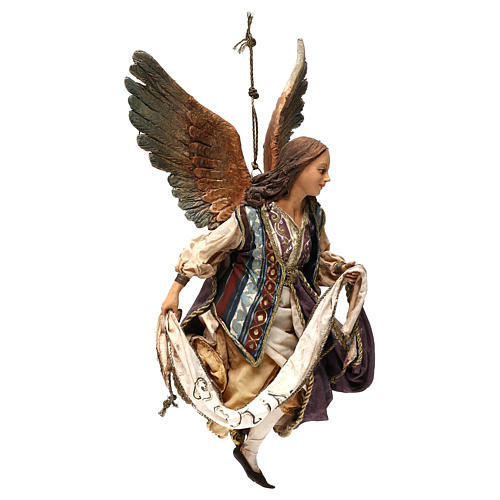 Flying Angel with Gloria banner for 30 cm Nativity scene, Angela Tripi 4