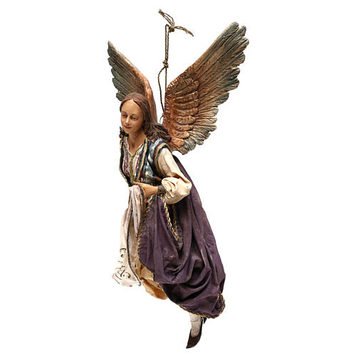 Anjo Glória voando Presépio Angela Tripi com figuras de altura média 30 cm 3