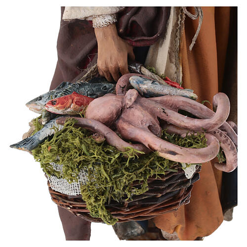 Fischer mit Netz, für 30 cm Krippe von Angela Tripi, Terrakotta 4