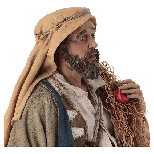 Fisherman with net for 30 cm Nativity scene, Angela Tripi 6