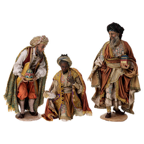 Três Reis Magos para Presépio Angela Tripi com figuras de altura média 30 cm 1