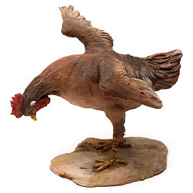 Pickende Henne, für 30 cm Krippe von Angela Tripi, Terrakotta