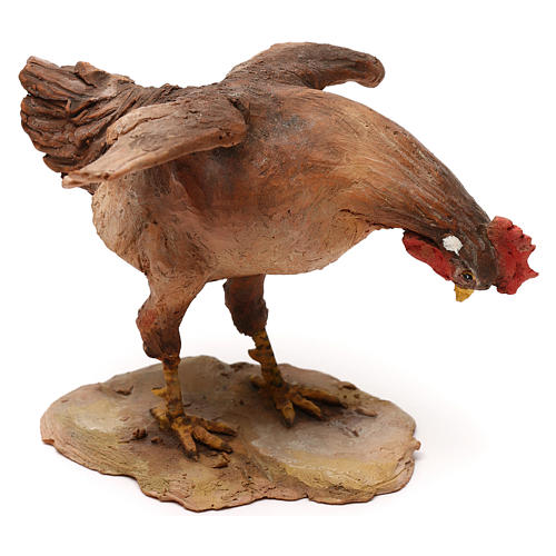 Pickende Henne, für 30 cm Krippe von Angela Tripi, Terrakotta 3