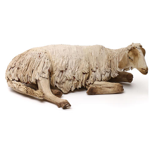 Ruhendes Schaf, für 30 cm Krippe von Angela Tripi, Terrakotta 1