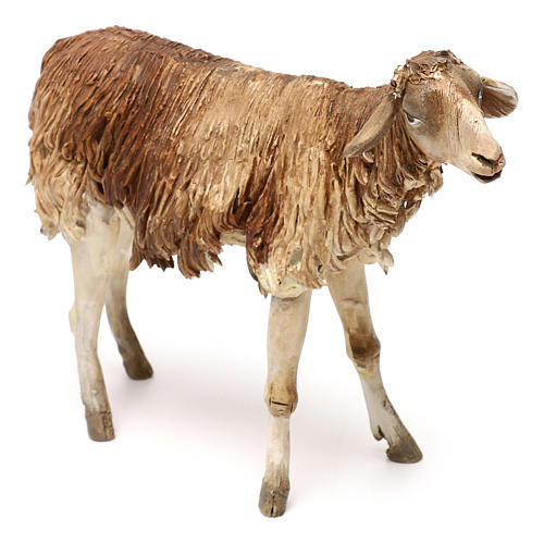 Braunes Schaf stehend für Krippe 30cm Angela Tripi 2