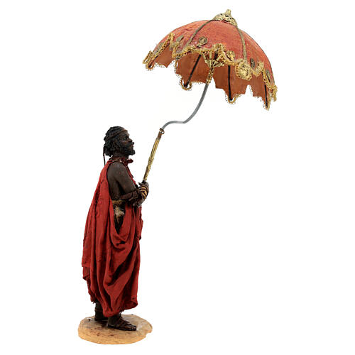 Servant with umbrella for 18 cm Nativity scene, Angela Tripi 7