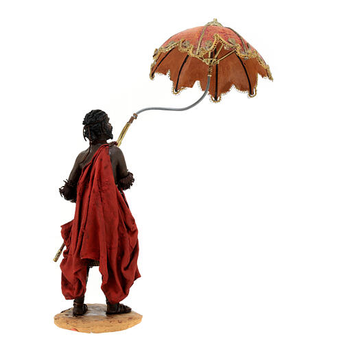 Servant with umbrella for 18 cm Nativity scene, Angela Tripi 8