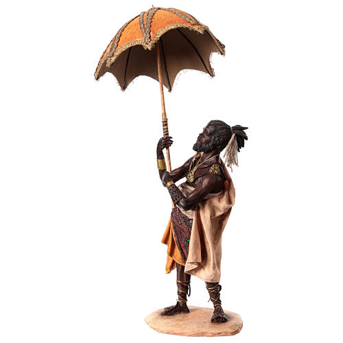 Servant with umbrella for 18 cm Nativity scene, Angela Tripi 3