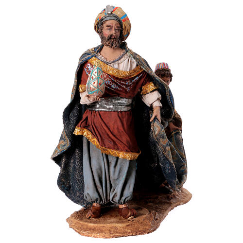 Heiliger König und Page, für 18 cm Krippe von Angela Tripi, Terrakotta 5