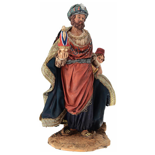 Rei Mago com pajem para presépio Angela Tripi com figuras de altura média 18 cm 6