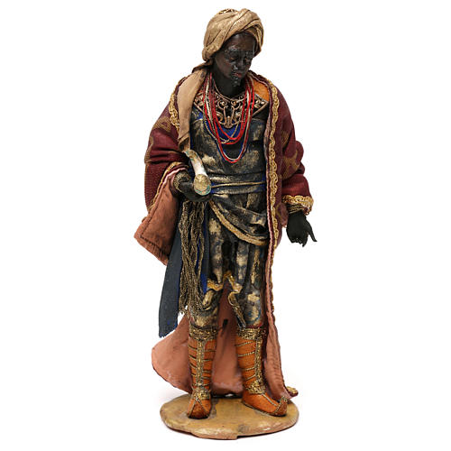 Dark skinned King for 18 cm Nativity scene, Angela Tripi online sales