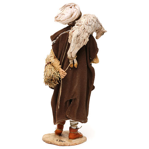 Pastor carregando uma ovelha presépio Angela Tripi figuras de altura média 30 cm 6