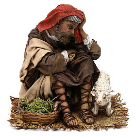 Annunciation to the shepherds: resting shepherd for 30 cm Nativity scene, Angela Tripi