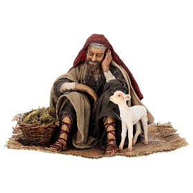 Annunciation to the shepherds: resting shepherd for 30 cm Nativity scene, Angela Tripi