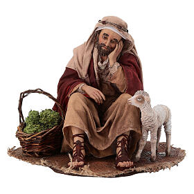 Annunciation to the shepherds: resting shepherd for 30 cm Nativity scene, Angela Tripi