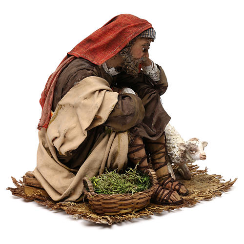 Annunciation to the shepherds: resting shepherd for 30 cm Nativity scene, Angela Tripi 4