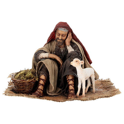 Annunciation to the shepherds: resting shepherd for 30 cm Nativity scene, Angela Tripi 1