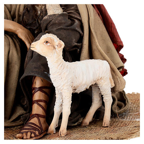 Annunciation to the shepherds: resting shepherd for 30 cm Nativity scene, Angela Tripi 4