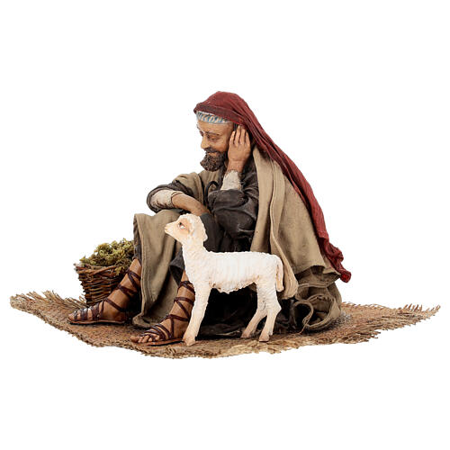 Annunciation to the shepherds: resting shepherd for 30 cm Nativity scene, Angela Tripi 5