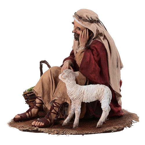 Annunciation to the shepherds: resting shepherd for 30 cm Nativity scene, Angela Tripi 3