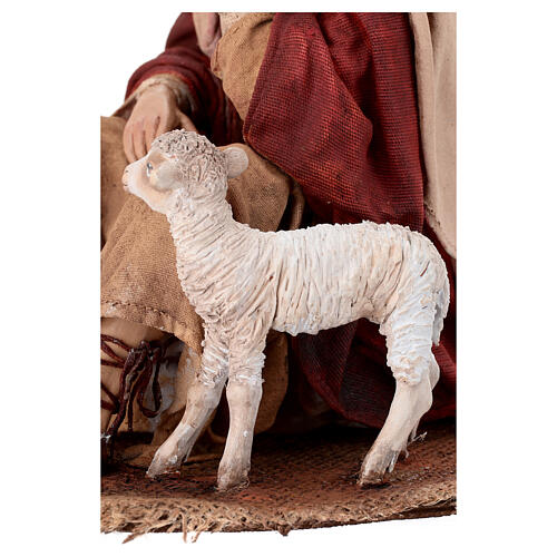 Annunciation to the shepherds: resting shepherd for 30 cm Nativity scene, Angela Tripi 4