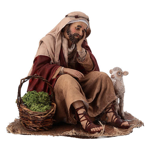 Annunciation to the shepherds: resting shepherd for 30 cm Nativity scene, Angela Tripi 5