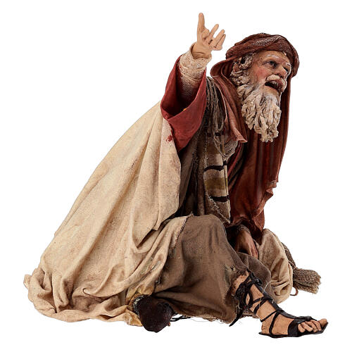 Annunciation to the shepherds: scared shepherd for 30 cm Nativity scene, Angela Tripi 7