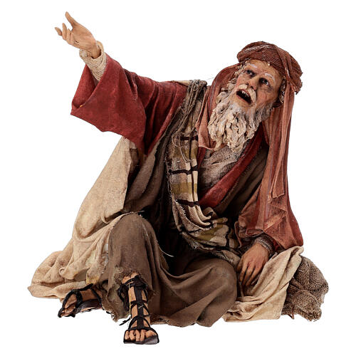 Anunciação aos Pastores: Pastor assustado para Presépio Angela Tripi com figuras de altura média 30 cm 1